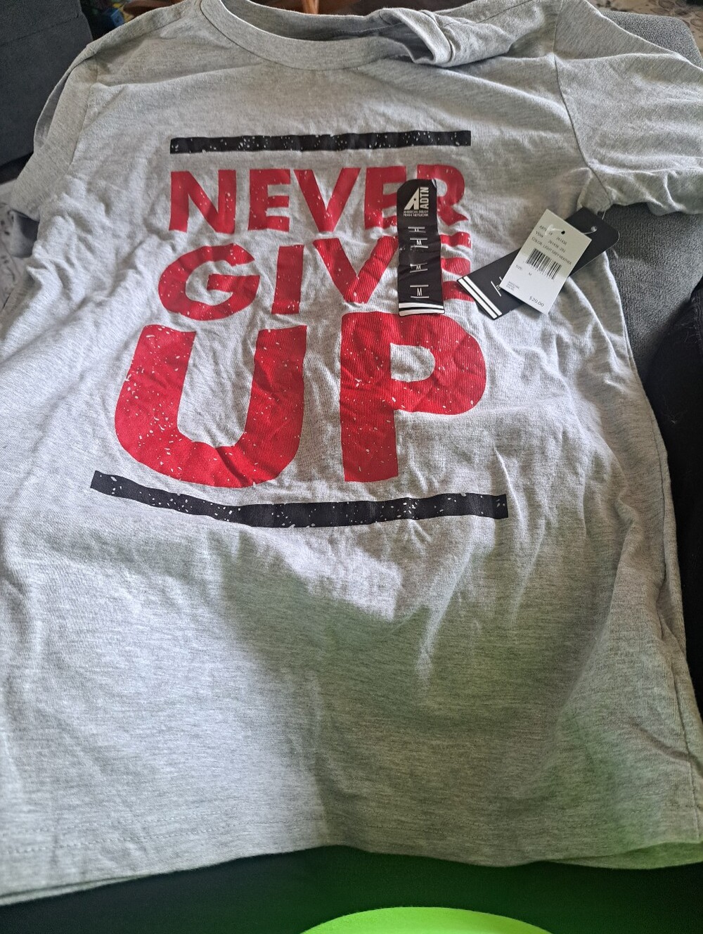 ADT Gray Tee with Red Graphic Print